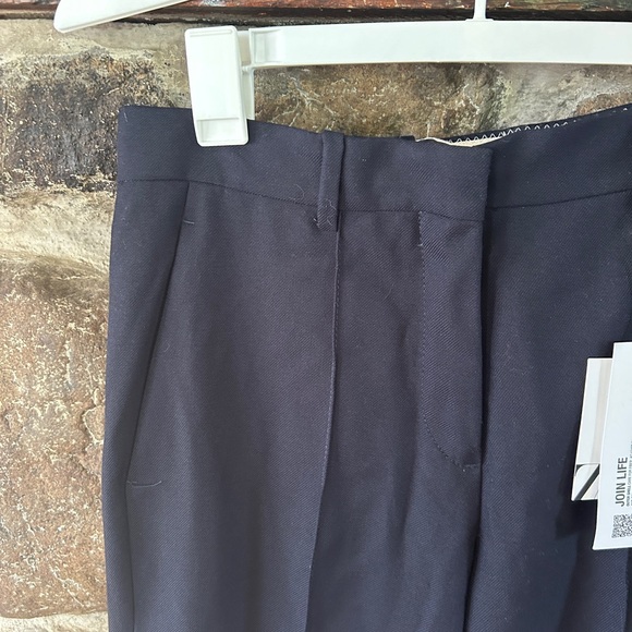 NWT Navy Zara Buttoned Straight Leg Pants, S - Picture 12 of 12